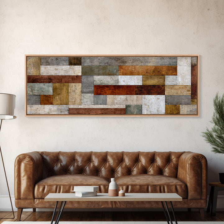 Quilt Geometric Folk Pattern Framed Canvas Print, Country Art, Room Decor, Farmhouse Decor, Fine Art, Country, COU-3x1-52