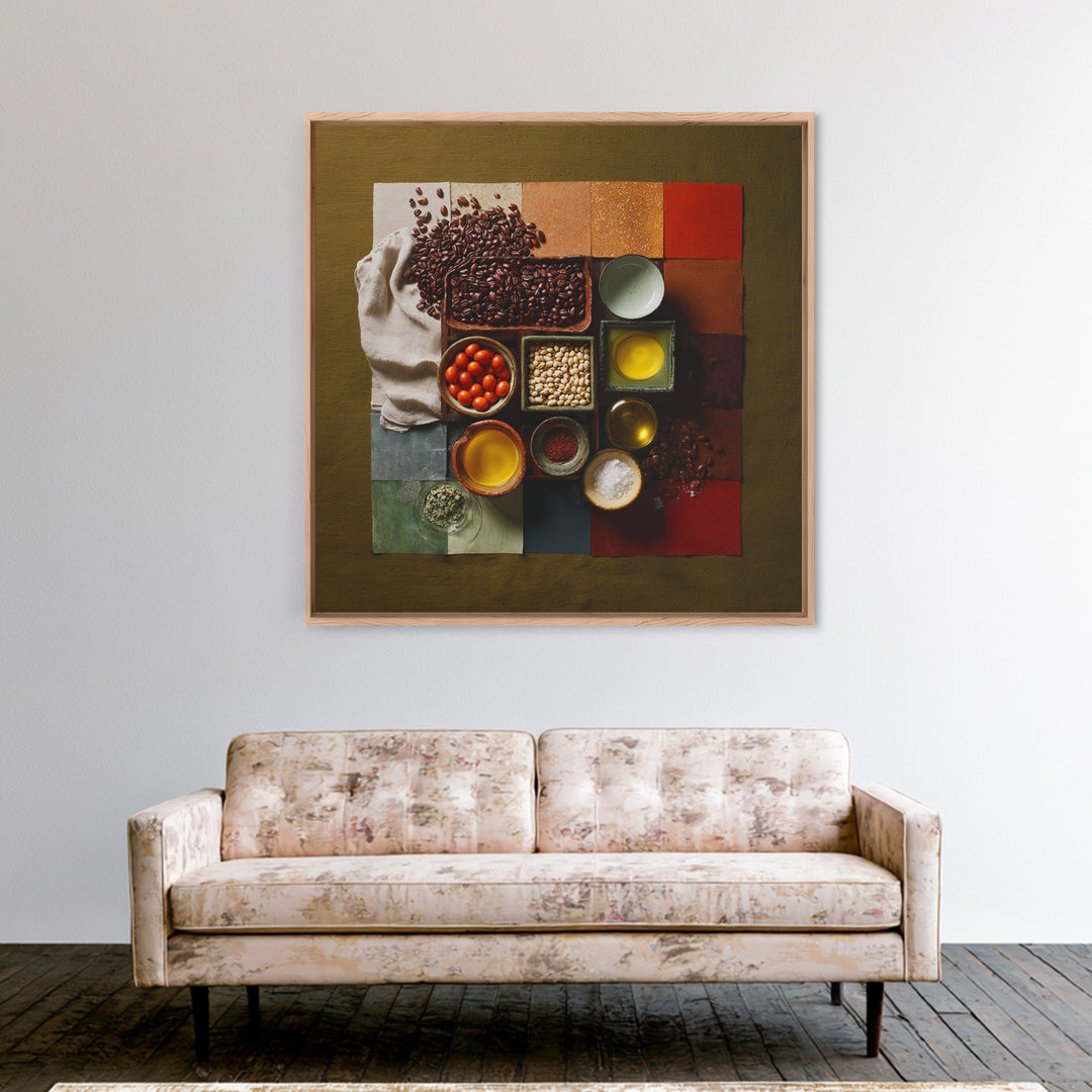 Roasted Beans Falling Through Dark Space Canvas Print, Coffee Shop Art, Printable, Cafe Decor, Fine Art, Cafe, Dopamine Decor, CSA-1x1-20