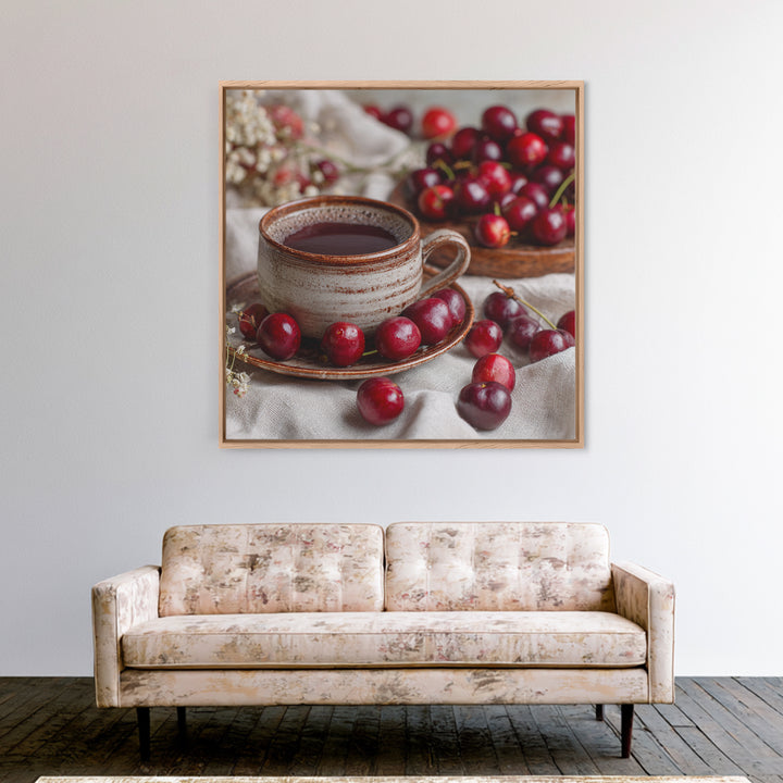 Coffee Farm Landscape Framed Canvas Print, Coffee Shop Art, Dark Academia Decor, Cafe Decor, Fine Art, Cafe, Whimsical Art, CSA-1x1-47