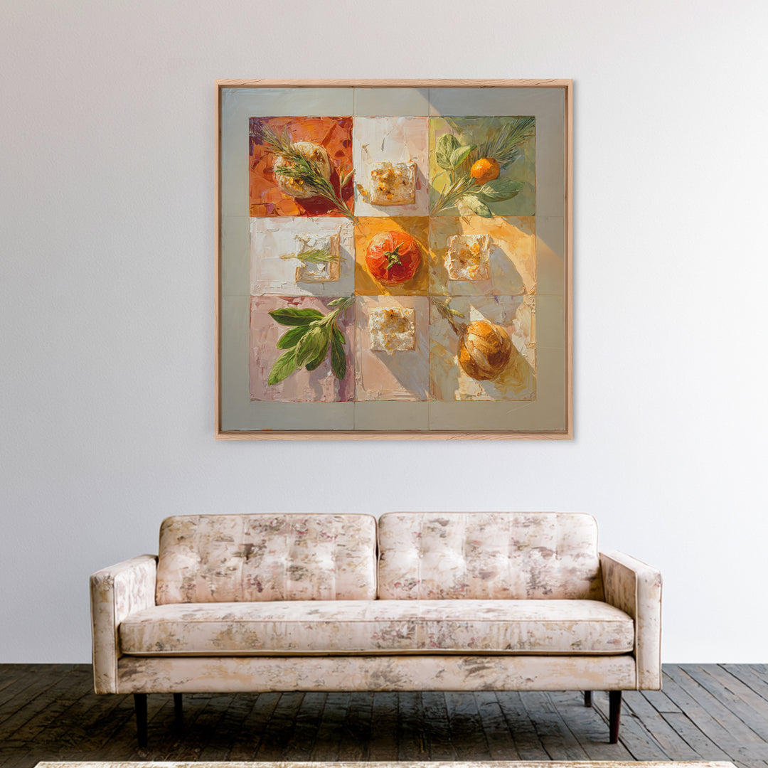 Sunlit Pastry and Coffee Arrangement Framed Canvas Print, Coffee Shop Art, Modern Decor, Cafe Decor, Fine Art, Cafe, Wall Decor, CSA-1x1-67