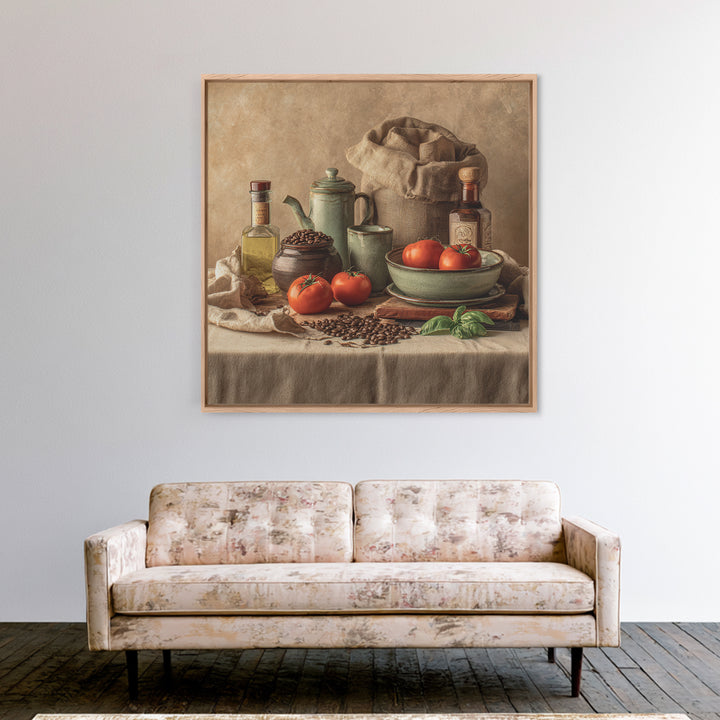 Coffee Beans and Burlap Sack Still Life Framed Canvas Print, Coffee Shop Art, Fine Art Print, Cafe Decor, Fine Art, Cafe, CSA-1x1-74