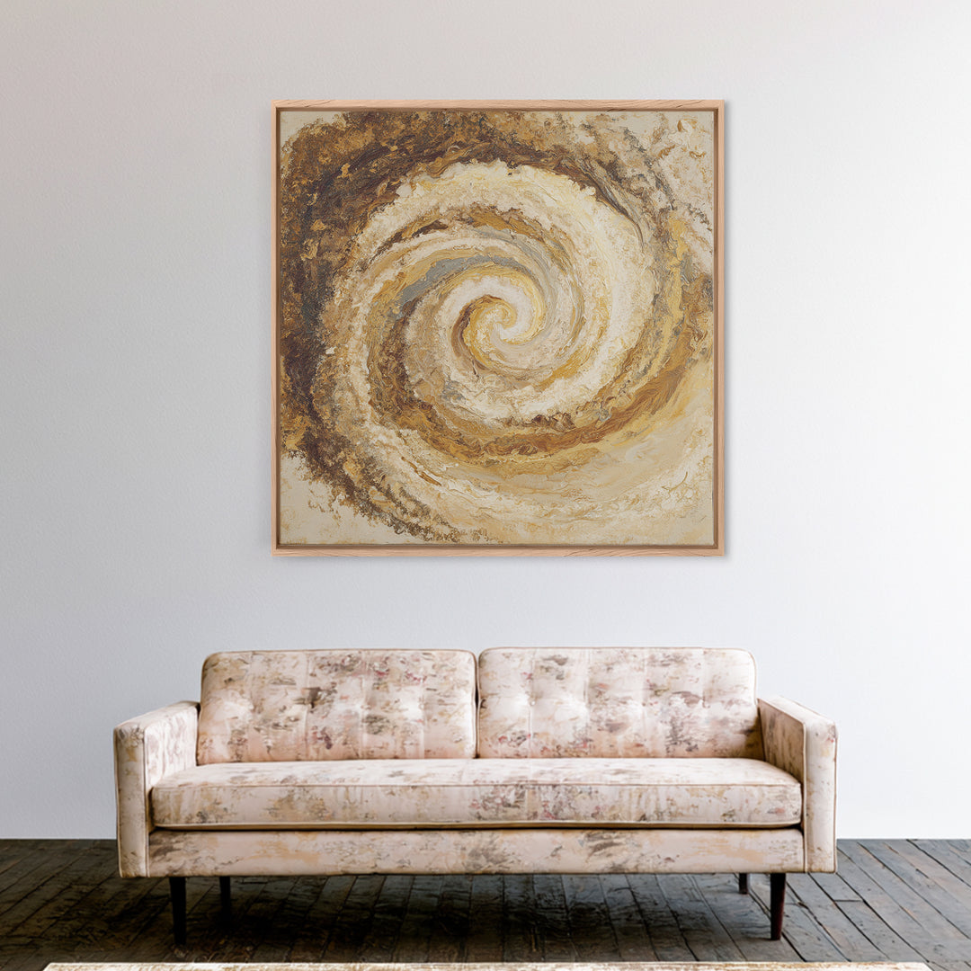 Abstract Brown and Cream Coffee Swirl Canvas Print, Coffee Shop Art, Coffee, Cafe Decor, Fine Art, Cafe, Living Room Decor, CSA-1x1-81