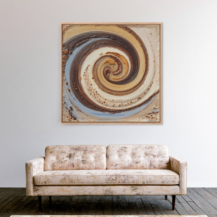 Abstract Brown and Cream Coffee Swirl Canvas Print, Coffee Shop Art, Statement Artwork, Cafe Decor, Abstract Art, Cafe, CSA-1x1-9