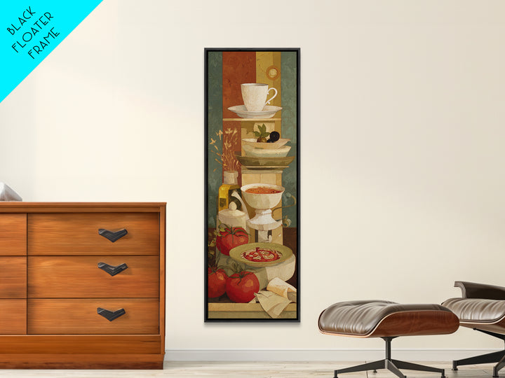 Minimal Line Art of a Cup and Framed Canvas Print, Coffee Shop Art, Whimsical Art, Cafe Decor, Abstract Art, Cafe, CSA-1x3-30