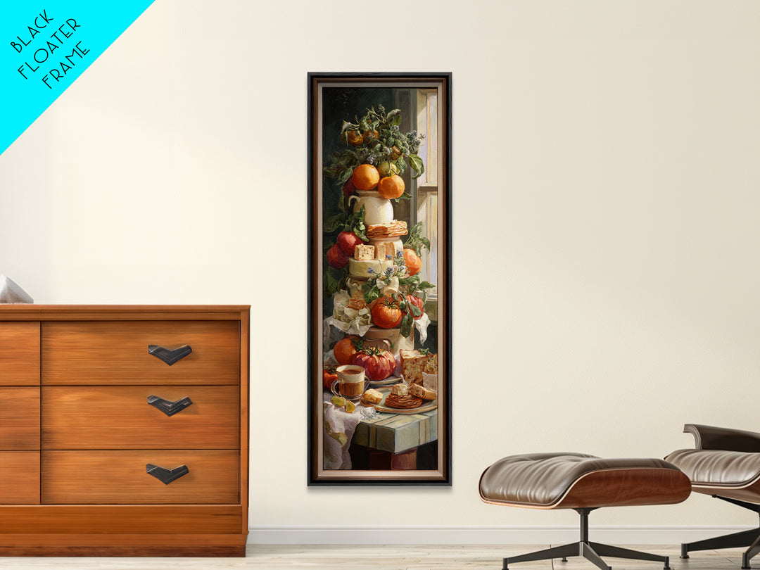 Sunlit Pastry and Coffee Arrangement Canvas Print, Coffee Shop Art, Kitchen Wall Decor, Cafe Decor, Oil Painting, Cafe, CSA-1x3-55