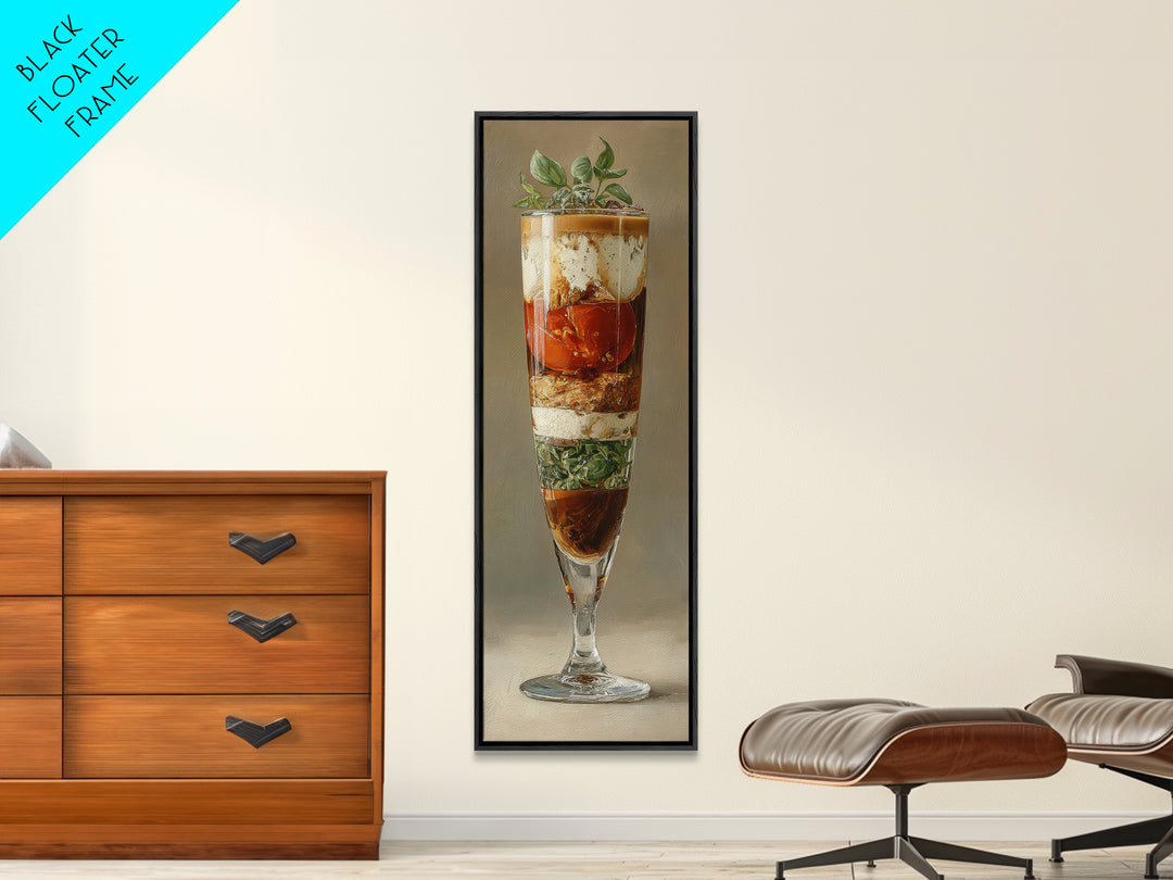 Iced Coffee Glass Framed Canvas Print, Coffee Shop Art, Gallery Decor, Cafe Decor, Fine Art, Cafe, Wall Art, Home Decor, CSA-1x3-71