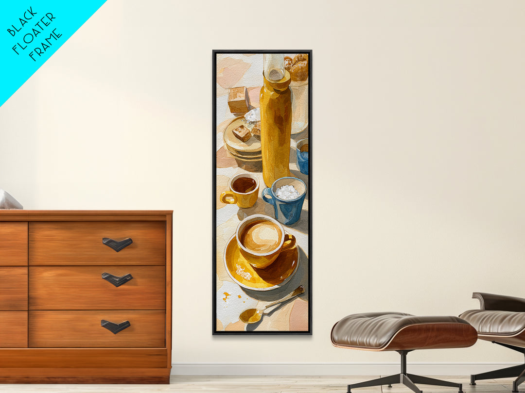 Minimal Line Art of a Cup and Canvas Print, Coffee Shop Art, Statement Artwork, Cafe Decor, Abstract Art, Cafe, Art Print, CSA-1x3-78