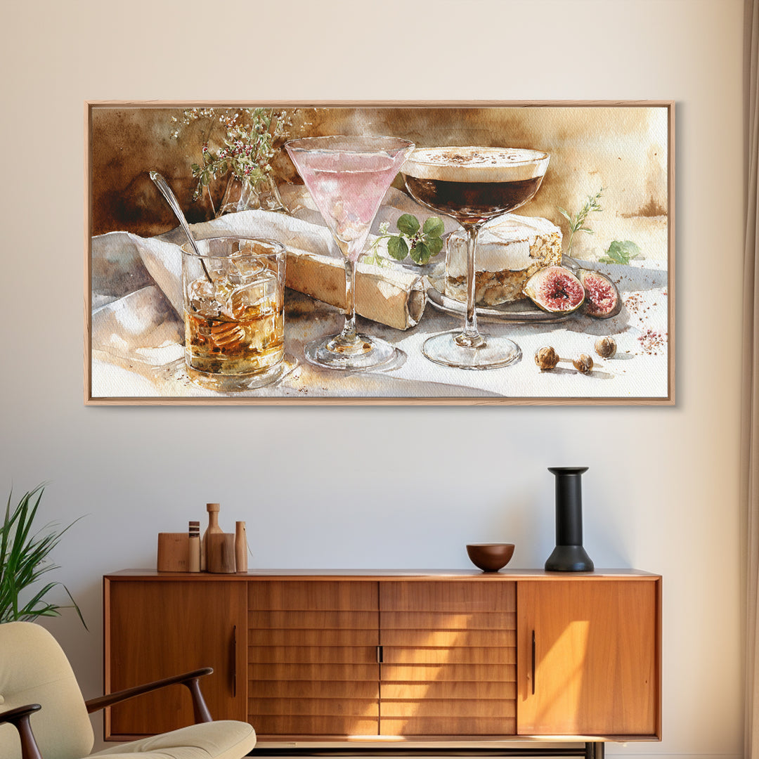 Espresso Martini Coffee Cocktail Still Life Framed Canvas Print, Coffee Shop Art, Printable, Cafe Decor, Fine Art, Cafe, CSA-2x1-13
