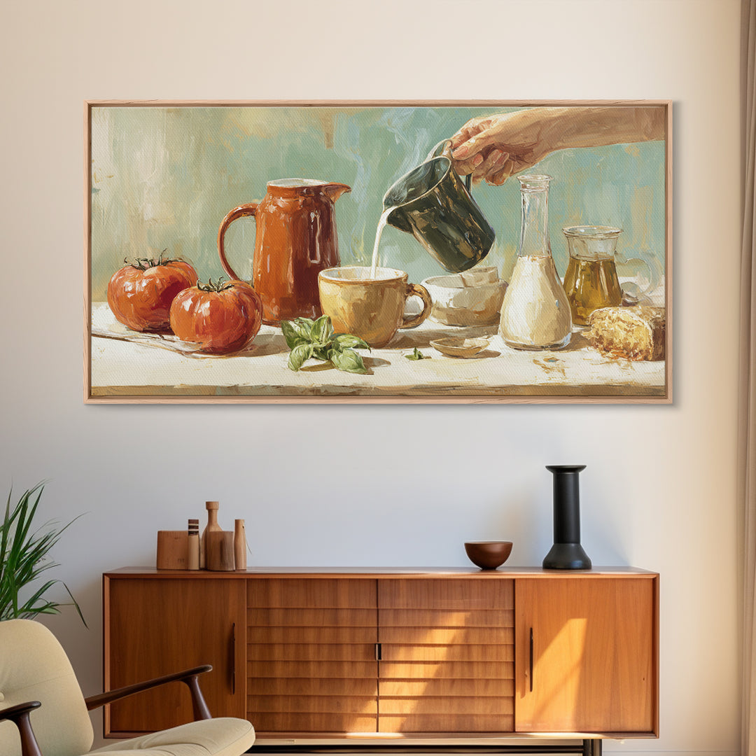 Barista Hands Pouring Milk into Espresso Canvas Print, Coffee Shop Art, Printable Wall Art, Cafe Decor, Fine Art, Cafe, CSA-2x1-17