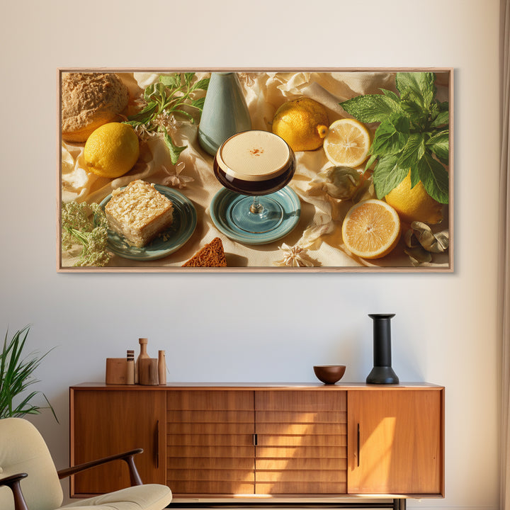 Espresso Martini Coffee Cocktail Still Life Framed Canvas Print, Coffee Shop Art, Printable, Cafe Decor, Fine Art, Cafe, CSA-2x1-37