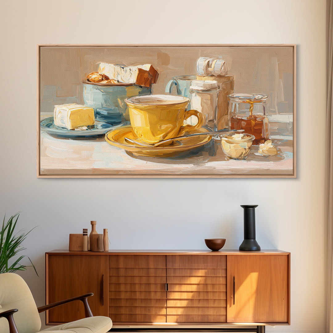 Minimal Line Art of a Cup and Canvas Print, Coffee Shop Art, Wall Art, Cafe Decor, Abstract Art, Cafe, Farmhouse Decor, CSA-2x1-62