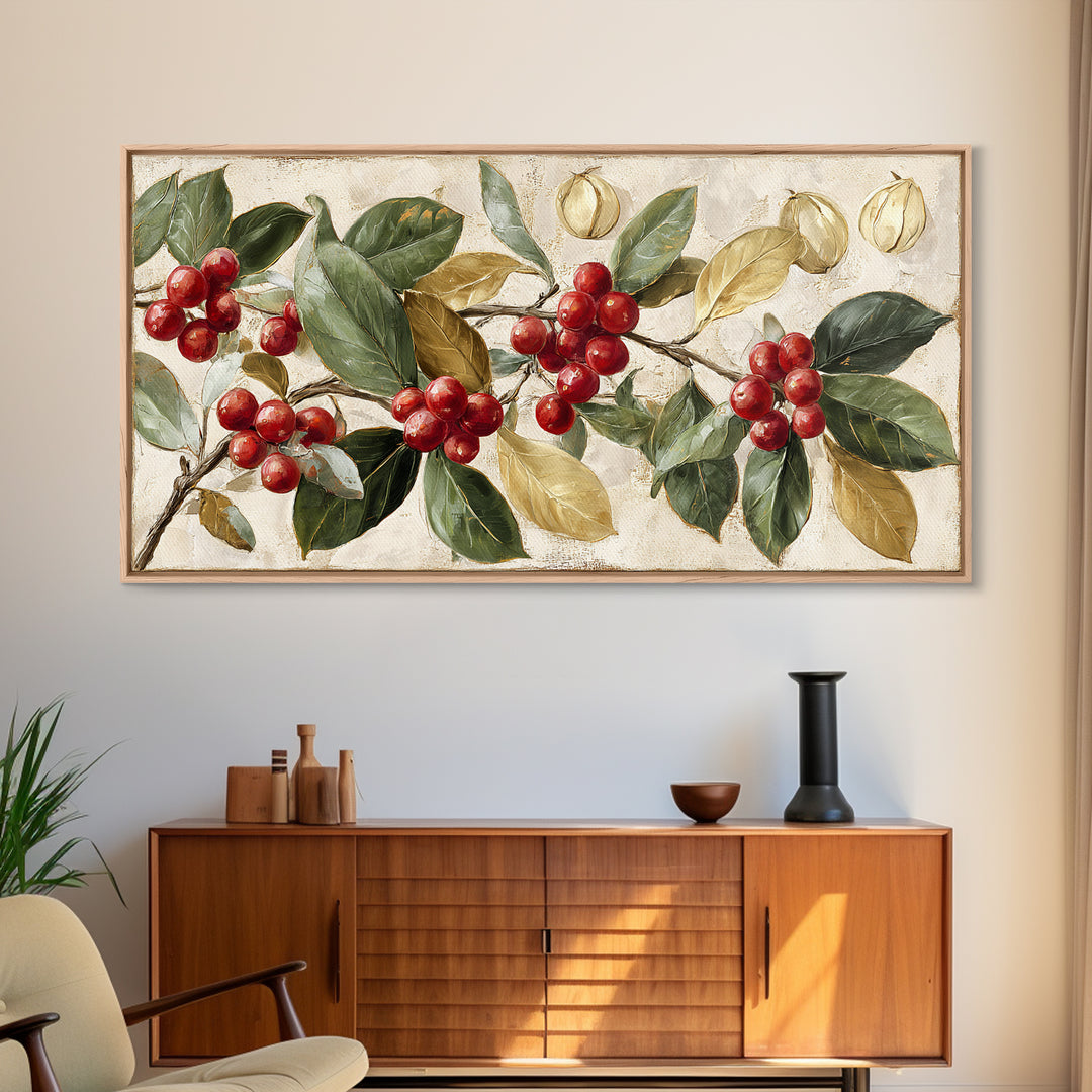 Coffee Farm Landscape Framed Canvas Print, Coffee Shop Art, Gallery Decor, Cafe Decor, Fine Art, Cafe, Wall Art, Home Decor, CSA-2x1-67