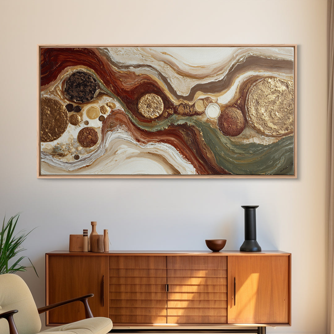 Abstract Brown and Cream Coffee Swirl Canvas Print, Coffee Shop Art, Kitchen Gift, Cafe Decor, Abstract Art, Cafe, Coffee Art, CSA-2x1-77