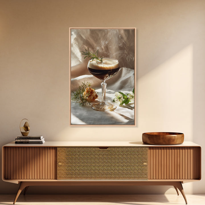 Espresso Martini Coffee Cocktail Still Life Framed Canvas Print, Coffee Shop Art, Canvas Wall Art, Cafe Decor, Fine Art, Cafe, CSA-2x3-1