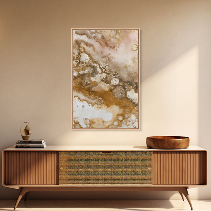 Abstract Brown and Cream Coffee Swirl Framed Canvas Print, Coffee Shop Art, Printable Art, Cafe Decor, Fine Art, Cafe, CSA-2x3-17