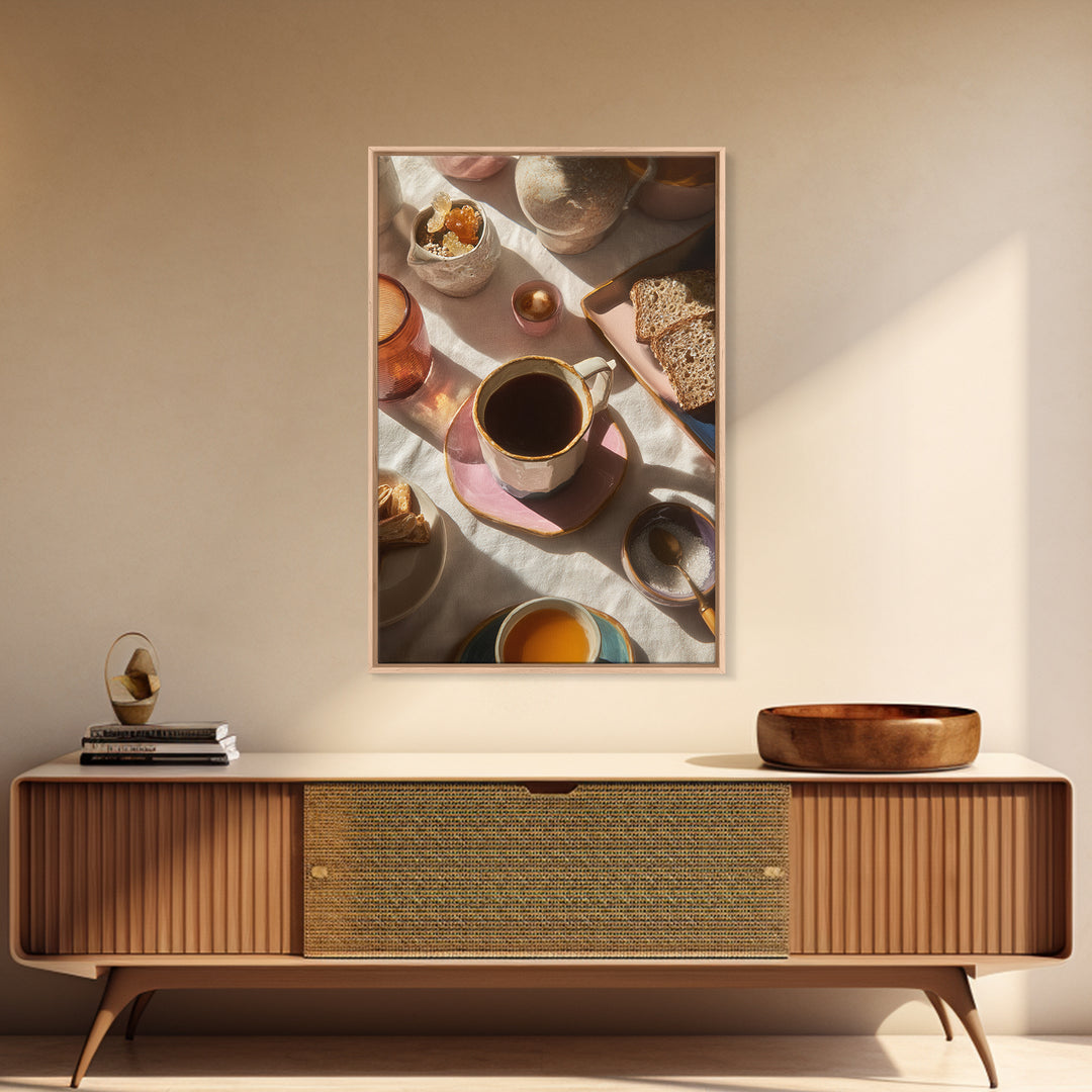 Mid Century Coffee Pot Canvas Print, Coffee Shop Art, Art Print, Cafe Decor, Cafe, Dark Academia Decor, Dopamine Decor, CSA-2x3-54