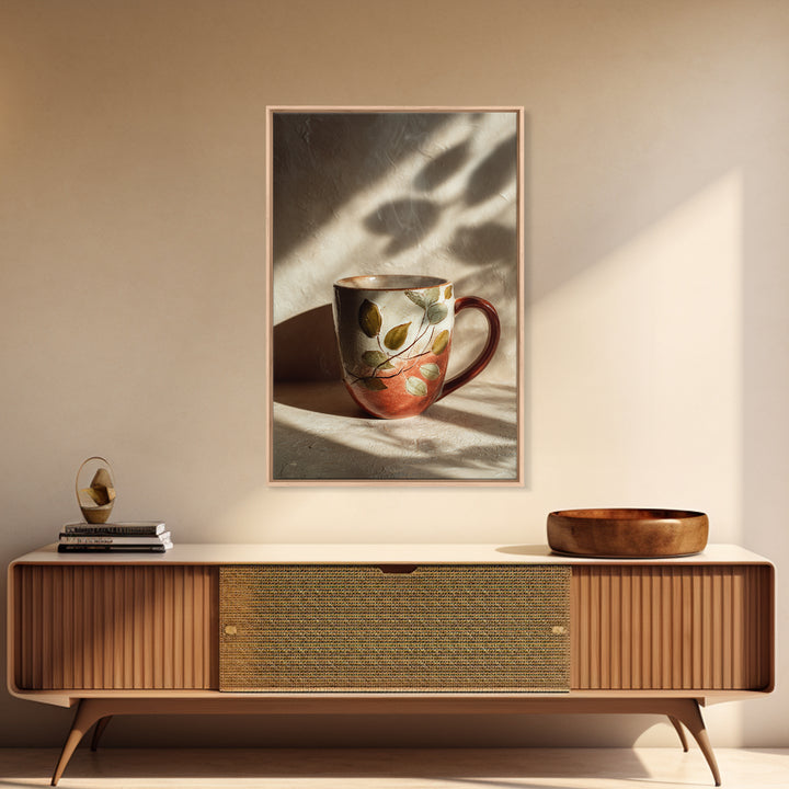 Espresso Cup with Rising Steam and Warm Canvas Print, Coffee Shop Art, Gothic Home Decor, Cafe Decor, Fine Art, Cafe, CSA-2x3-9