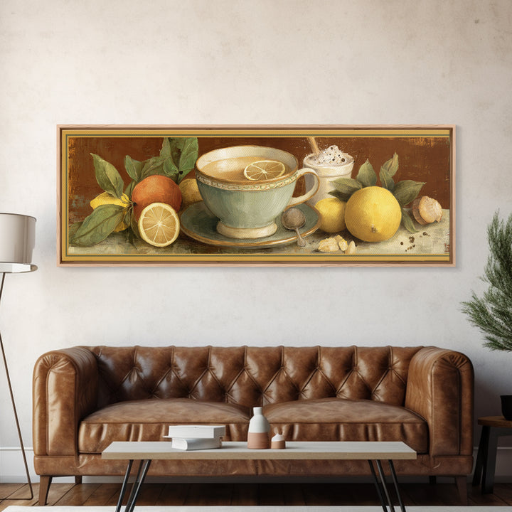 Retro Cafe Poster Coffee Cup Graphic Framed Canvas Print, Coffee Shop Art, Digital Wall Art, Cafe Decor, Fine Art, Cafe, CSA-3x1-47