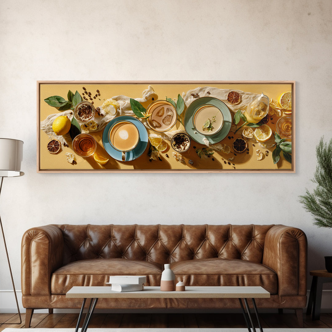 Espresso Martini Coffee Cocktail Still Life Framed Canvas Print, Coffee Shop Art, Food Art, Cafe Decor, Fine Art, Cafe, CSA-3x1-81
