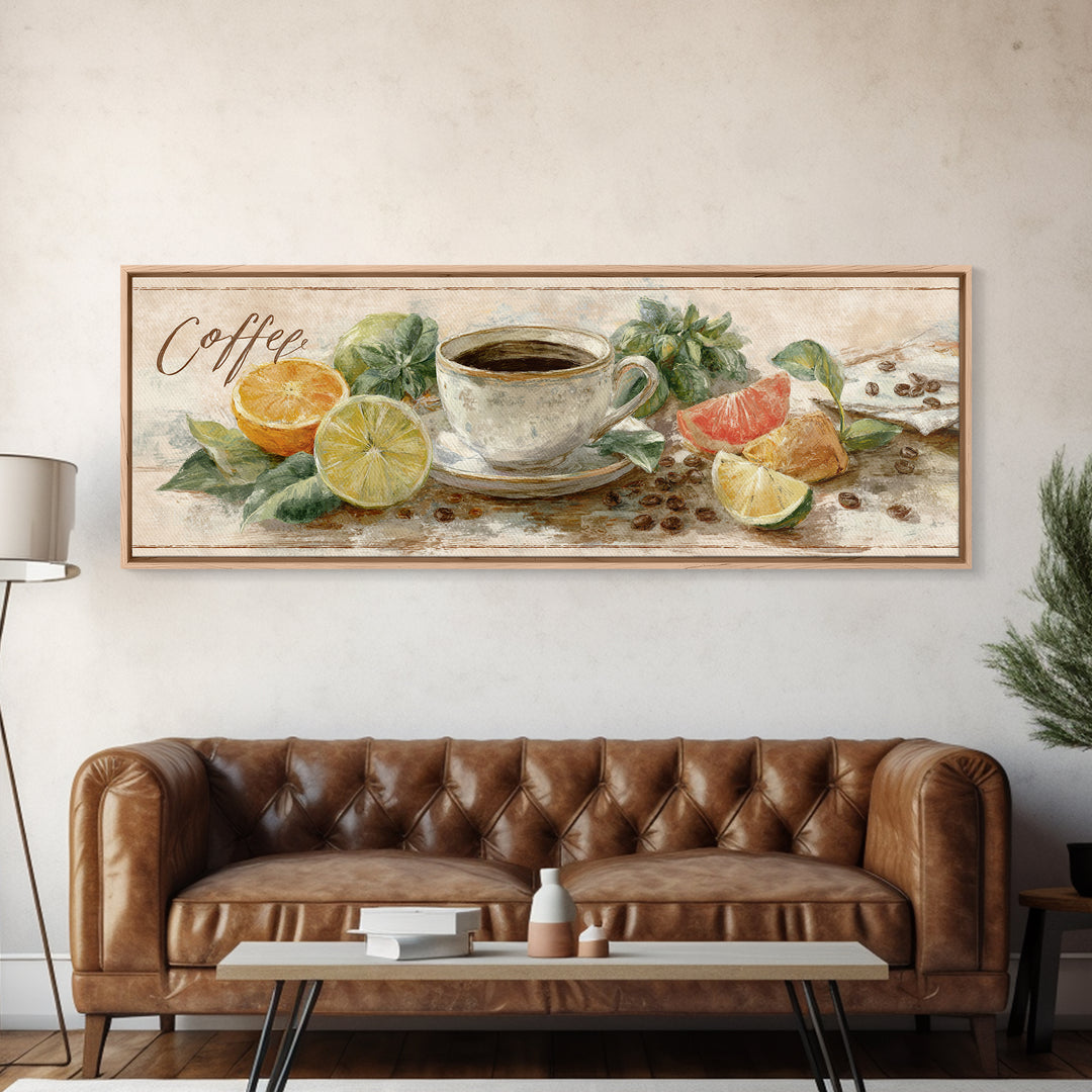 Retro Cafe Poster Coffee Cup Graphic Canvas Print, Coffee Shop Art, Digital Wall Art, Cafe Decor, Cafe, Bedroom Wall Art, CSA-3x1-95