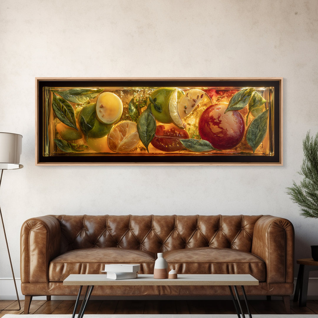 Iced Coffee Glass Framed Canvas Print, Coffee Shop Art, Canvas Wall Art, Cafe Decor, Fine Art, Cafe, Bedroom Wall Art, CSA-3x1-99