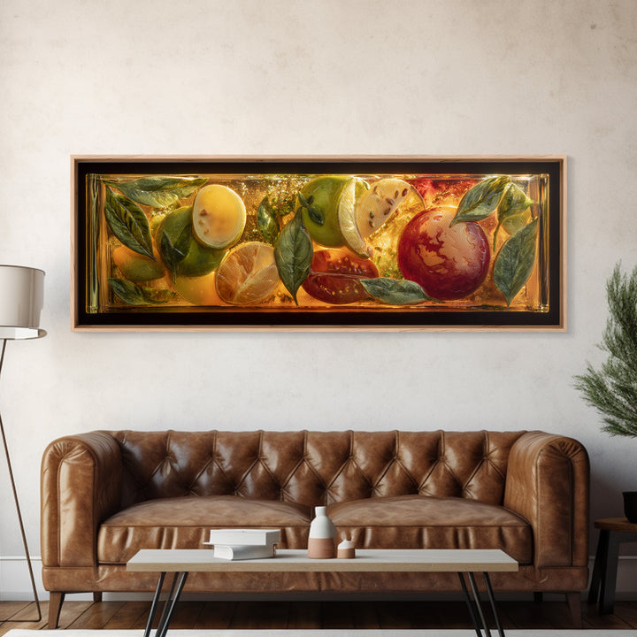 Iced Coffee Glass Framed Canvas Print, Coffee Shop Art, Canvas Wall Art, Cafe Decor, Fine Art, Cafe, Bedroom Wall Art, CSA-3x1-99