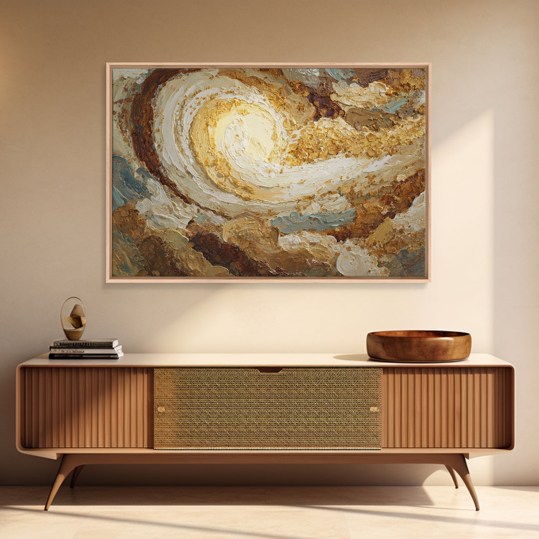 Abstract Brown and Cream Coffee Swirl Framed Canvas Print, Coffee Shop Art, Gothic Wall Art, Cafe Decor, Abstract Art, Cafe, CSA-3x2-13
