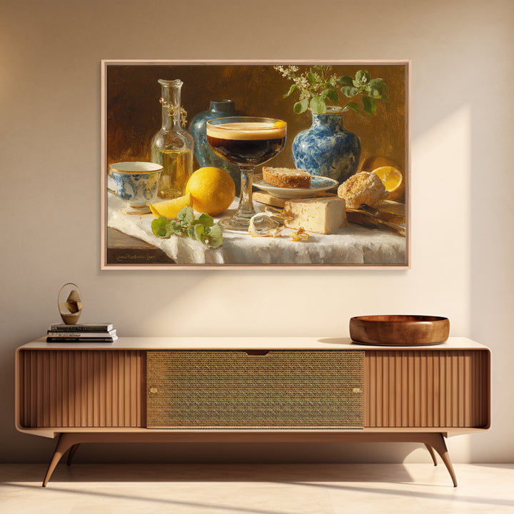Espresso Martini Coffee Cocktail Still Life Framed Canvas Print, Coffee Shop Art, Gallery Decor, Cafe Decor, Fine Art, Cafe, CSA-3x2-69