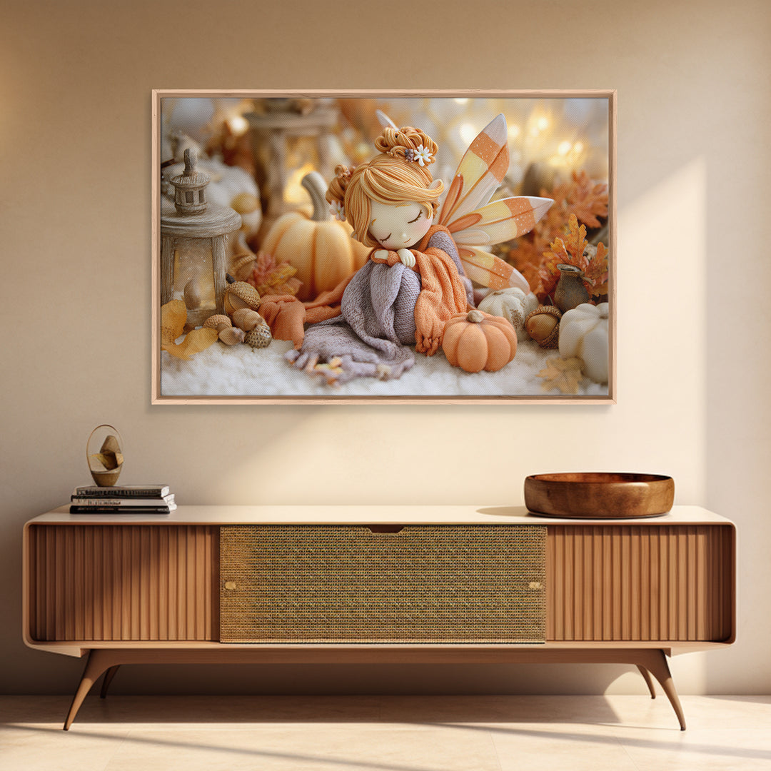 The Candy Corn Fairy, Cute Halloween Wall Art, Landscape Wall Art, Canvas Print, Halloween Kids Decor, Whimsical Wall Art, Horror Wall Art