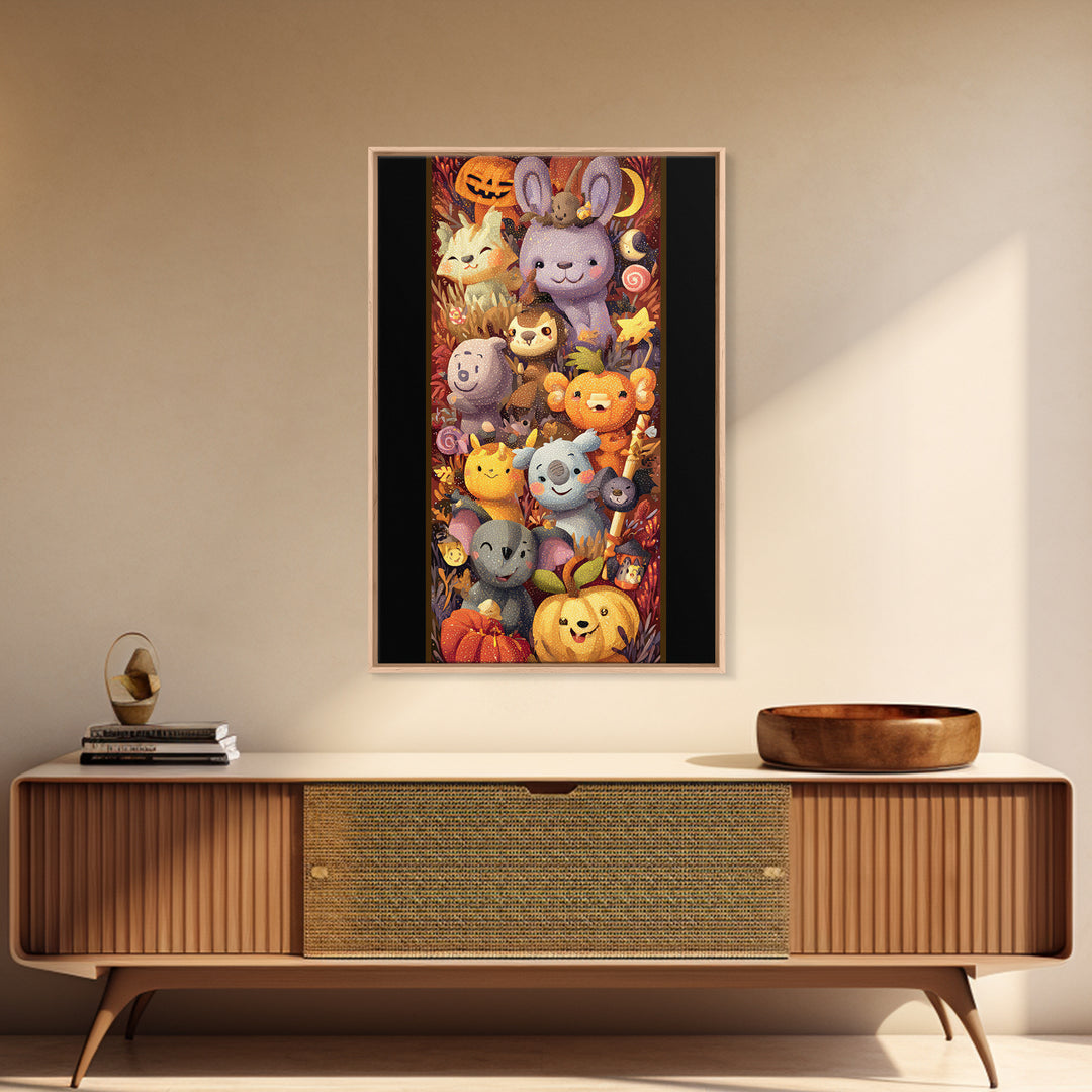 The Costume-Changing Wand, Plush Halloween Art, Vertical Wall Art, Canvas Print, Cute Halloween Wall Art