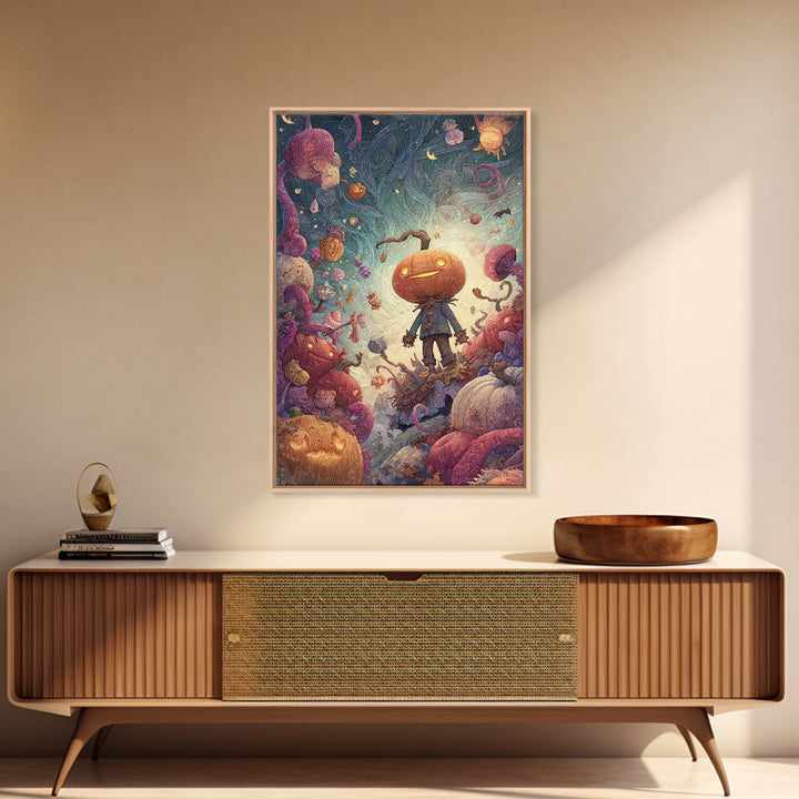 The Harvest Of The Eldritch Field, Plush Halloween Art, Vertical Wall Art, Canvas Print, Cute Halloween Wall Art