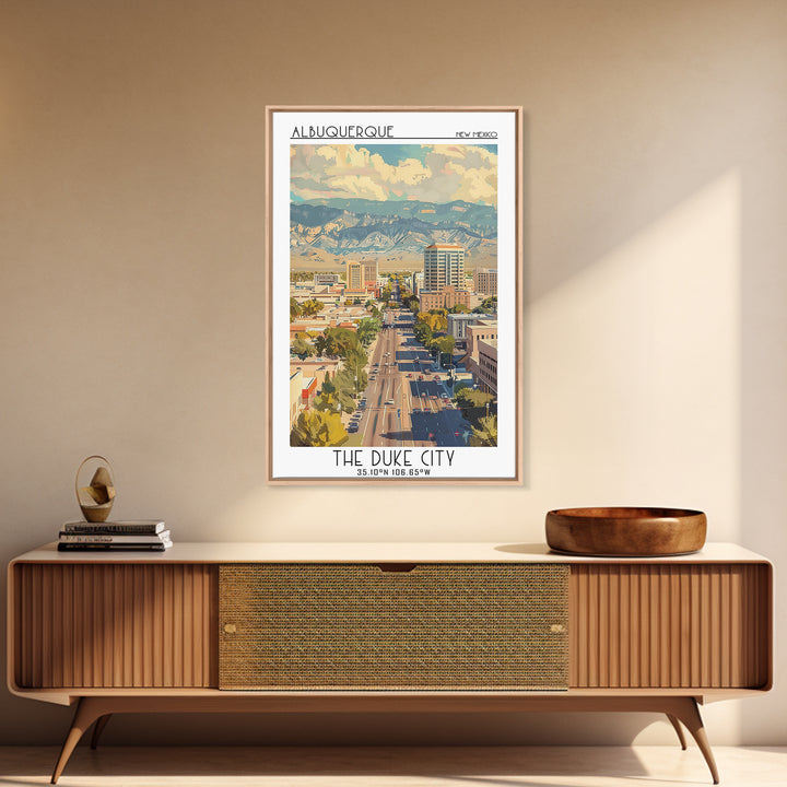 Albuquerque Travel Poster, Canvas Print, City Art Print, Travel Wall Art, Modern Wall Decor, Home Office Decor, Living Room Wall Art