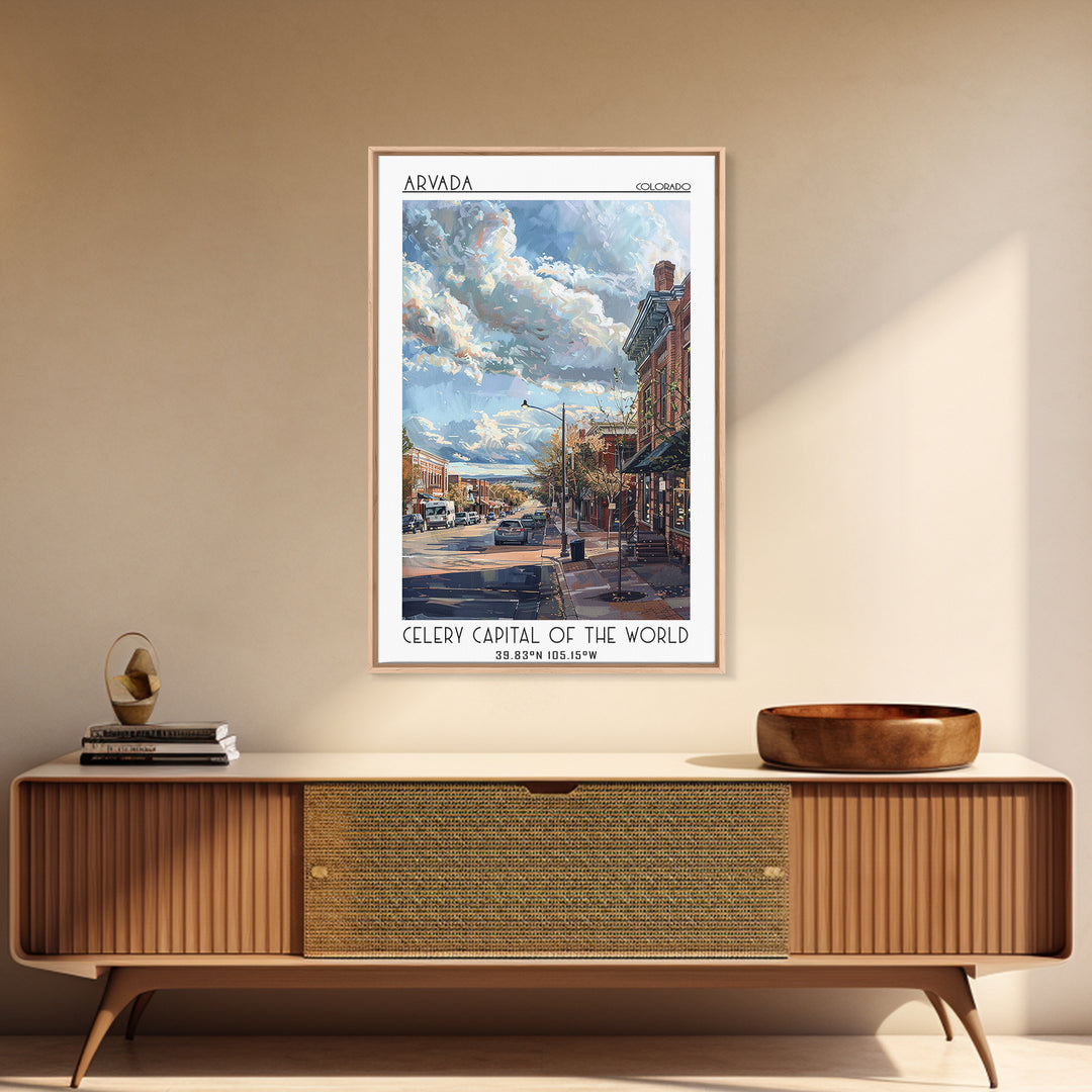 Arvada Travel Poster, Canvas Print, City Travel Poster, Travel Wall Art, Vintage Travel Art, Living Room Wall Art, City Illustration
