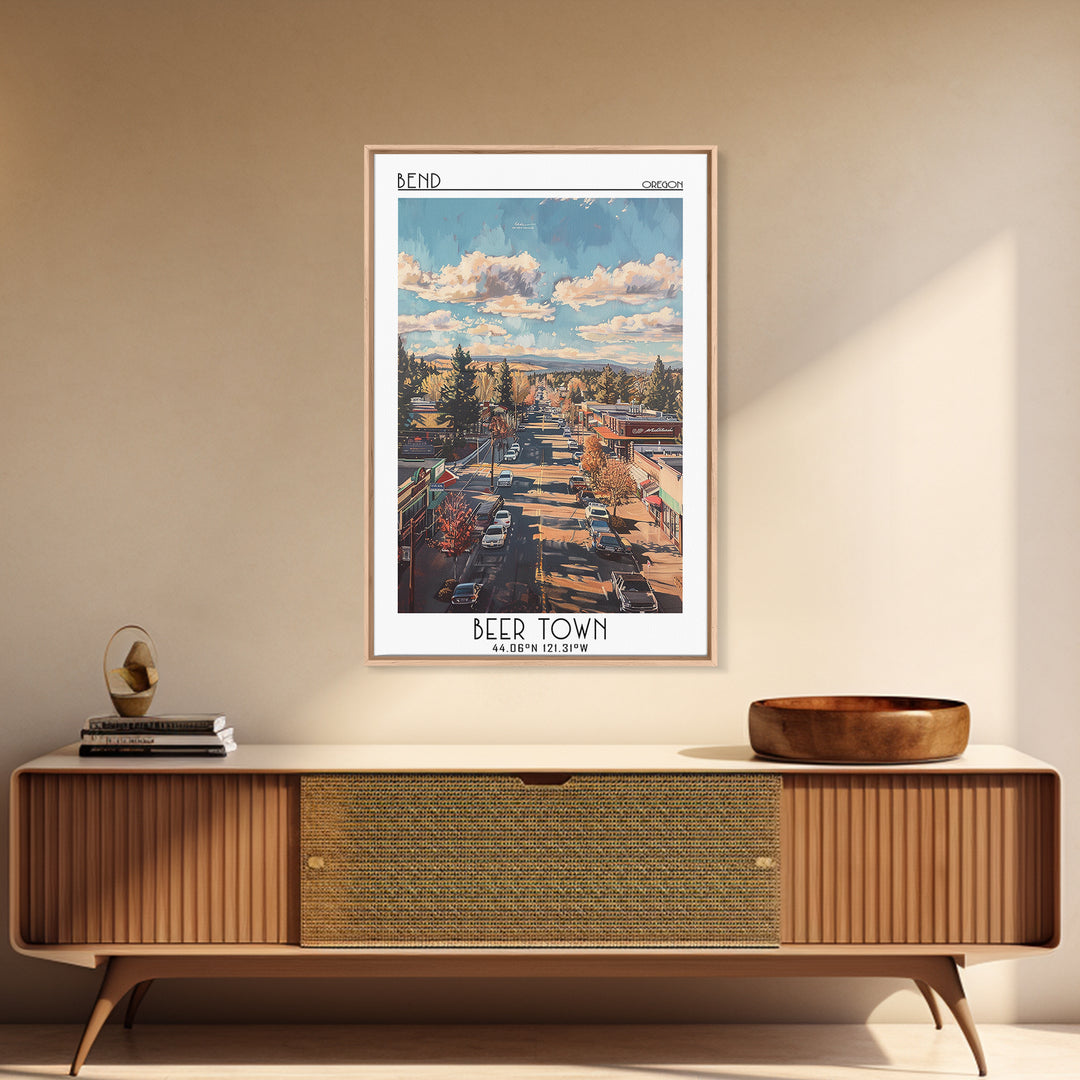 Bend Travel Poster, Canvas Print, Retro Wall Art, Travel Print, Fine Art Print, Vintage Travel, Travel Art Print, Vintage Travel Art