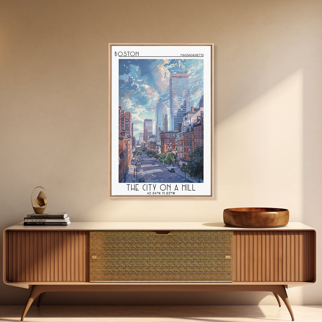 Boston Travel Poster, Canvas Print, Travel Wall Art, City Wall Art, Vintage Travel, Poster Art, City Travel Poster, Travel Art Print