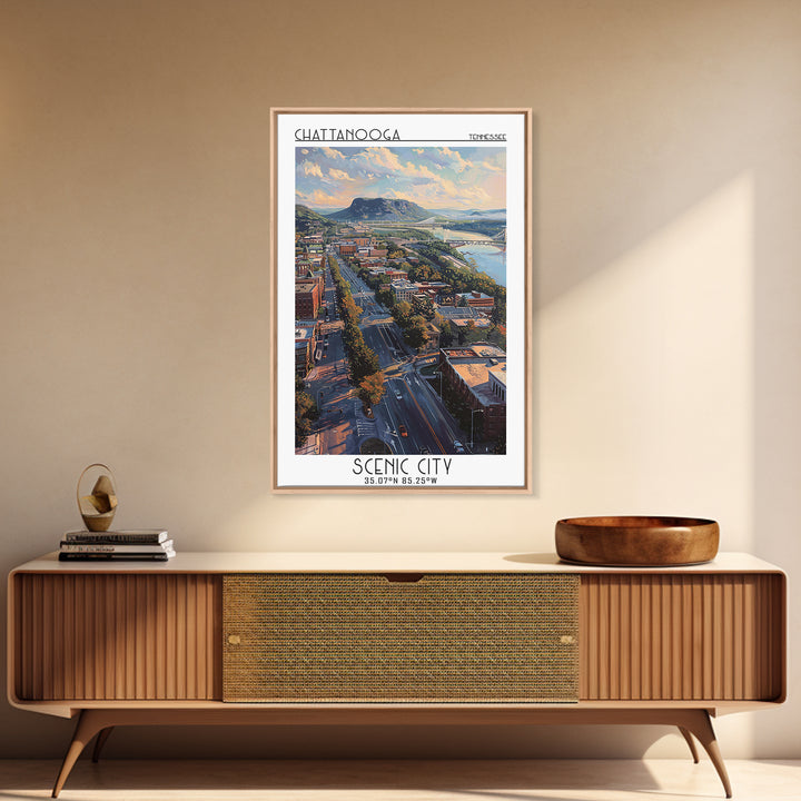 Chattanooga Travel Poster, Canvas Print, Poster Print, Travel Wall Art, Wall Art, Retro Wall Art, Wanderlust Gift, Minimalist Poster