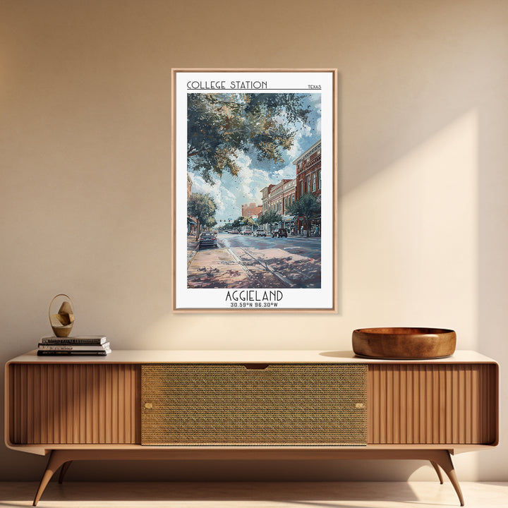 College Station Travel Poster, Canvas Print, Travel Wall Decor, Minimalist Poster, Retro Travel Poster, Poster Print, City Art Print