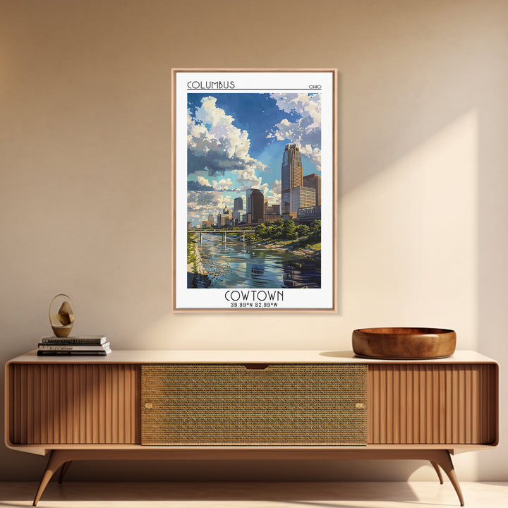 Columbus Ohio Travel Poster, Canvas Print, Travel Wall Art, City Wall Art, Vintage Travel Print, Retro Wall Art, Retro Travel Poster