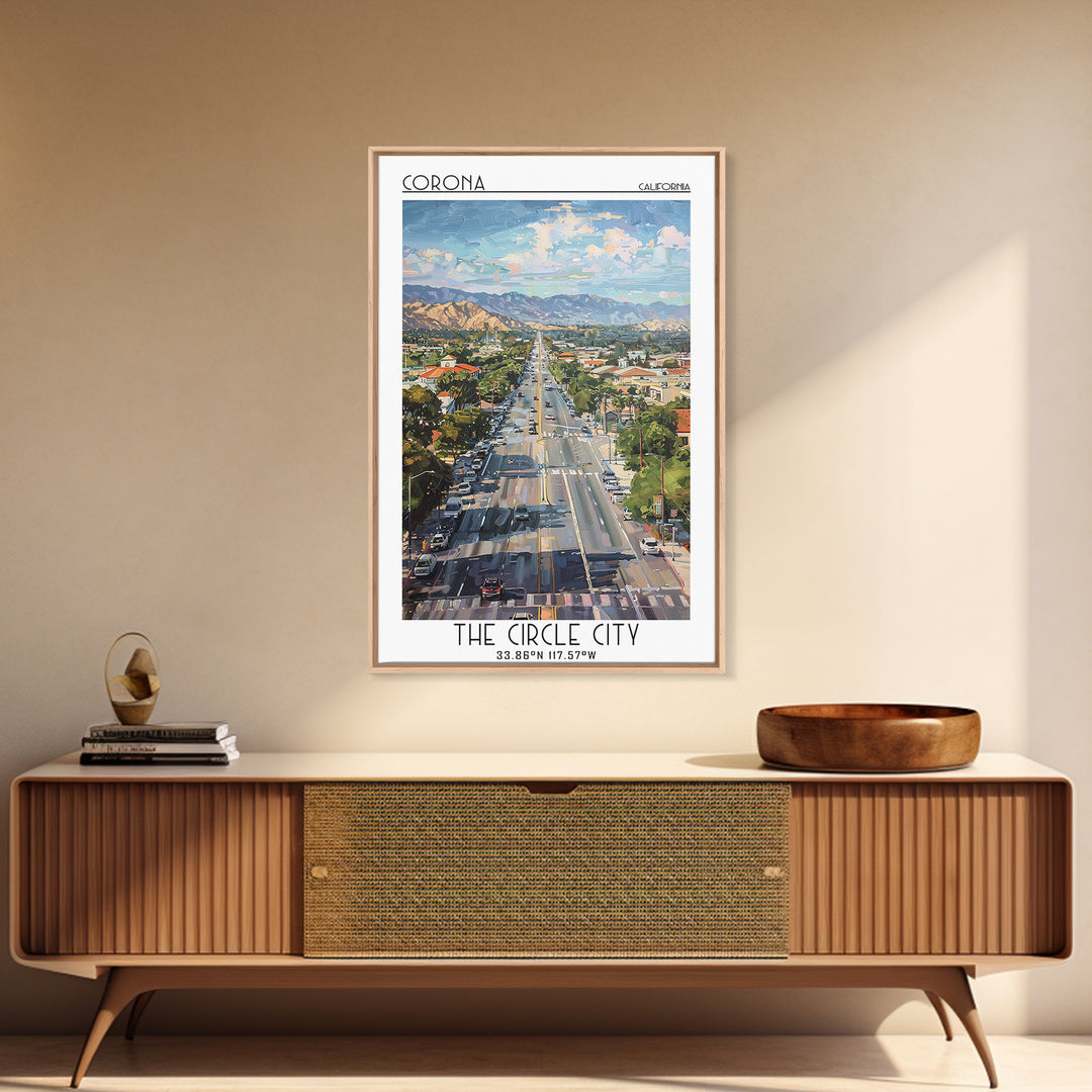 Corona Travel Poster, Canvas Print, Poster Print, Travel Wall Art, Travel Wall Decor, Home Decor, Retro Travel Poster, City Wall Art