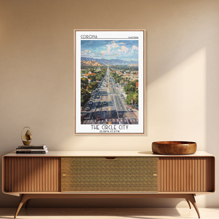 Corona Travel Poster, Canvas Print, Poster Print, Travel Wall Art, Travel Wall Decor, Home Decor, Retro Travel Poster, City Wall Art
