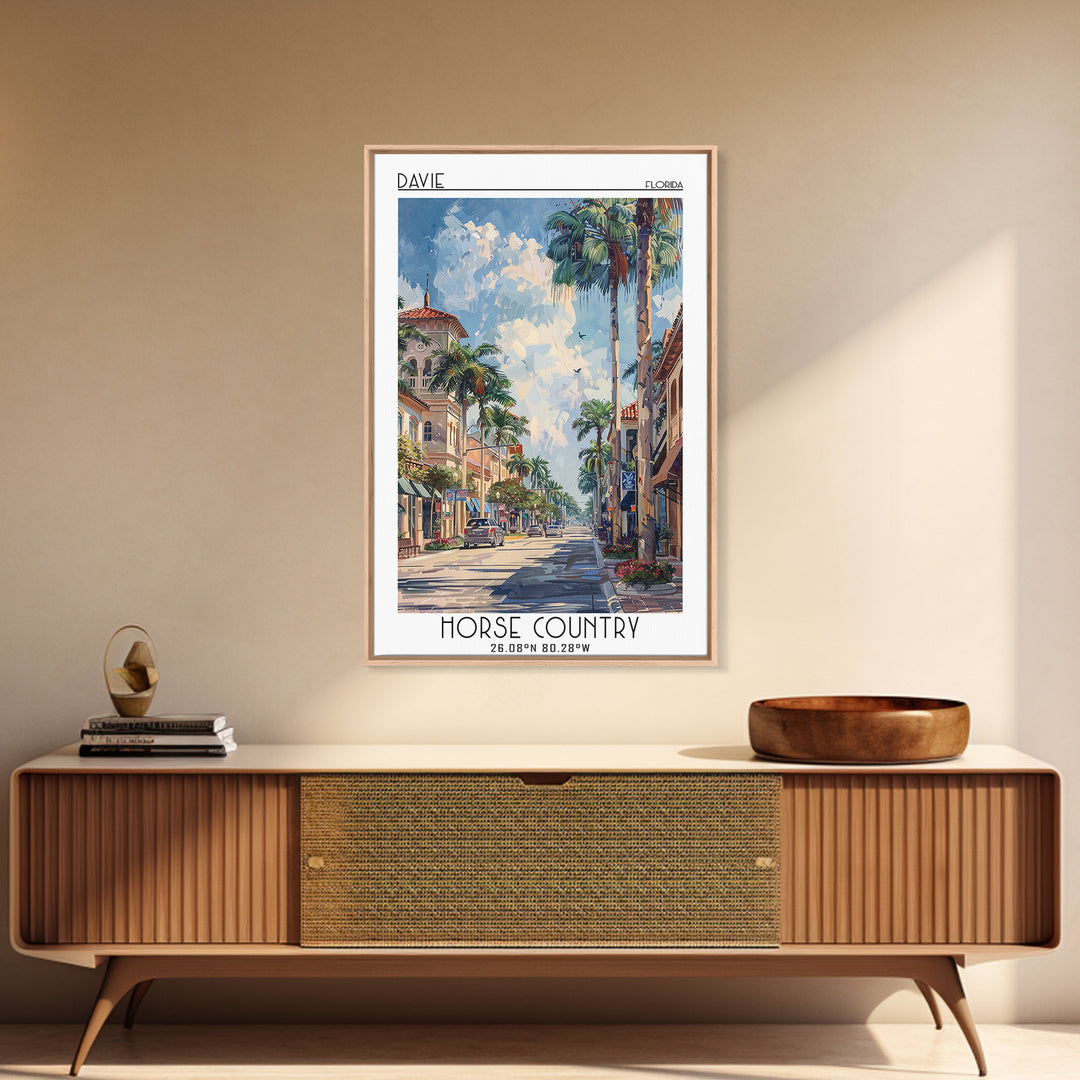 Davie Travel Poster, Canvas Print, Poster Print, Travel Wall Art, Travel Art Print, Living Room Wall Art, Home Decor, Retro Wall Art