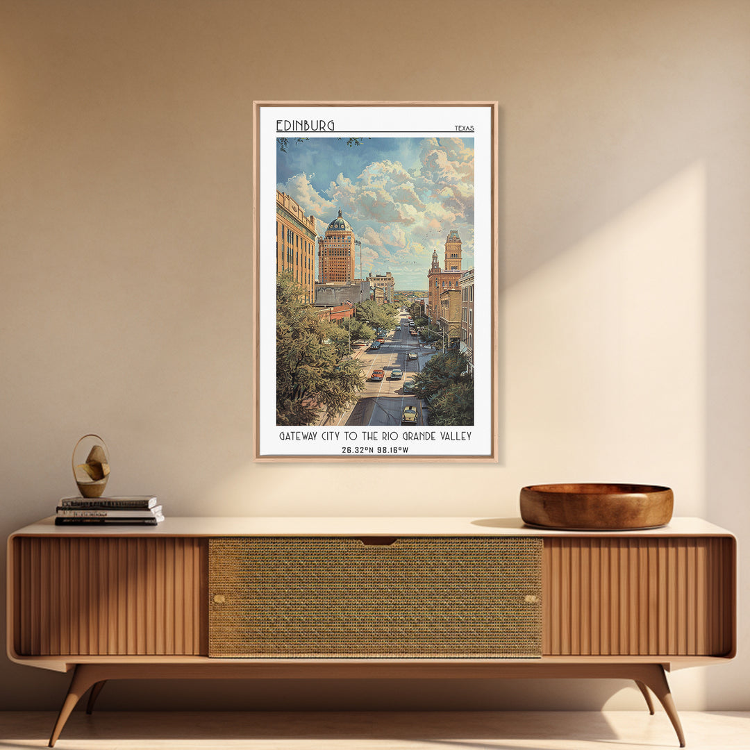 Edinburg Travel Poster, Framed Canvas Print, City Travel Poster, Travel Wall Art, Poster Print, Fine Art Print, Living Room Wall Art