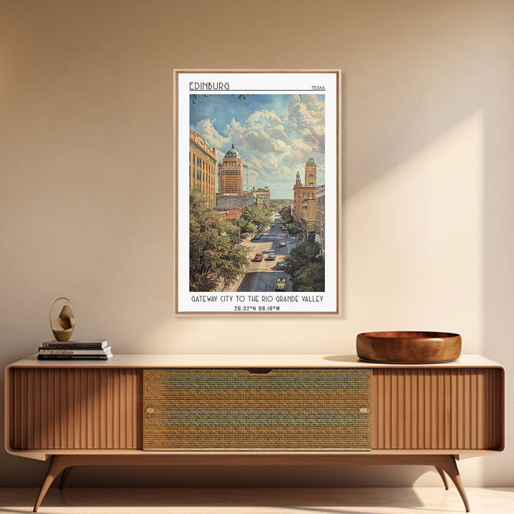 Edinburg Travel Poster, Framed Canvas Print, City Travel Poster, Travel Wall Art, Poster Print, Fine Art Print, Living Room Wall Art