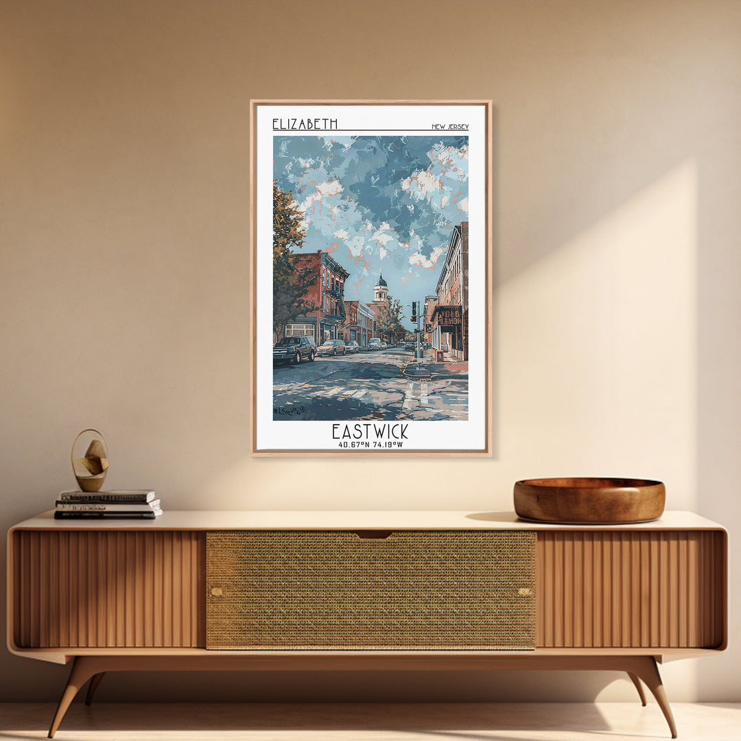 Elizabeth Travel Poster, Canvas Print, City Travel Poster, Travel Wall Art, Colorful Wall Art, Living Room Wall Art, Wanderlust Gift