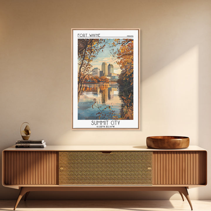 Fort Wayne Travel Poster, Canvas Print, Travel Wall Art, City Wall Art, Travel Posters, Home Office Decor, Wall Art, Wanderlust Gift