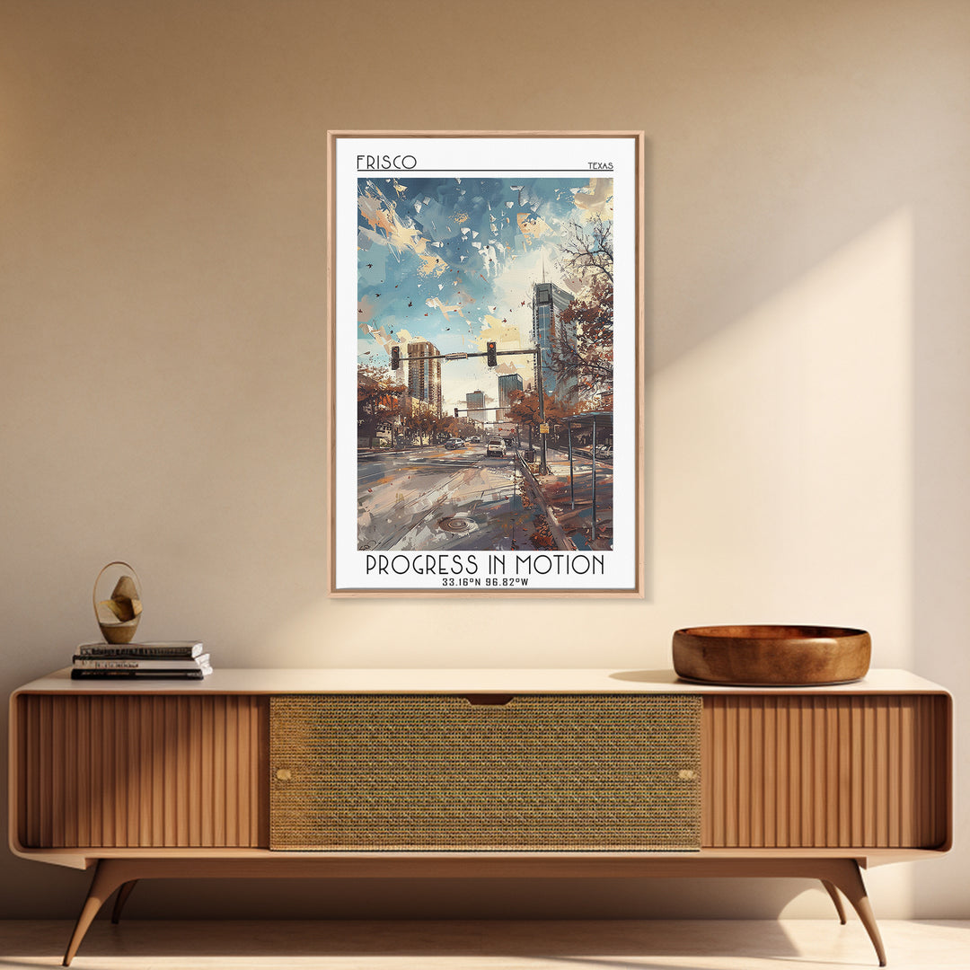 Frisco Travel Poster, Framed Canvas Print, Travel Wall Decor, Minimalist Poster, Poster Print, Travel Wall Art, Mid Century Wall Art