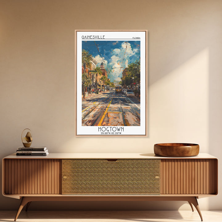 Gainesville Travel Poster, Canvas Print, Poster Print, Travel Wall Art, Retro Travel Print, Vintage Travel, Wall Art, Fine Art Print