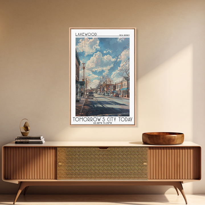 Lakewood New Jersey Travel Poster, Framed Canvas Print, Poster Print, Travel Wall Art, City Wall Art, Fine Art Print, City Art Print