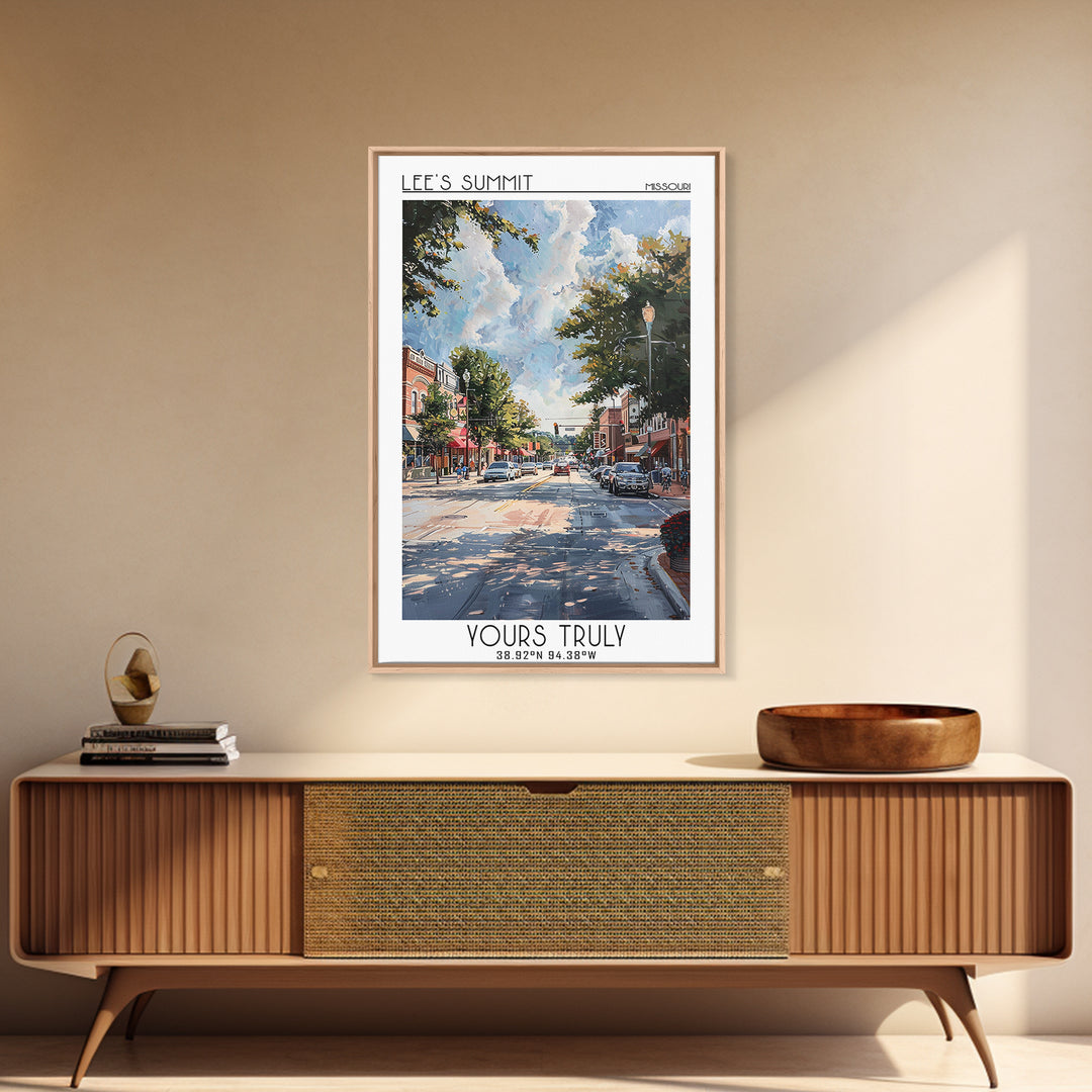 Lees Summit Travel Poster, Canvas Print, City Travel Poster, Travel Wall Decor, Living Room Wall Art, Travel Posters, Retro Wall Art