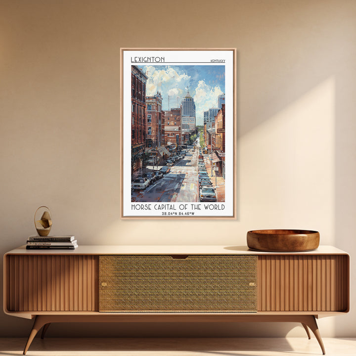 Lexington Travel Poster, Framed Canvas Print, Travel Art Print, Modern Wall Decor, Retro Travel Print, Home Decor, Travel Wall Decor